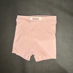 Highrack Sublime Pink Ribbed Biker Shorts Women's XS